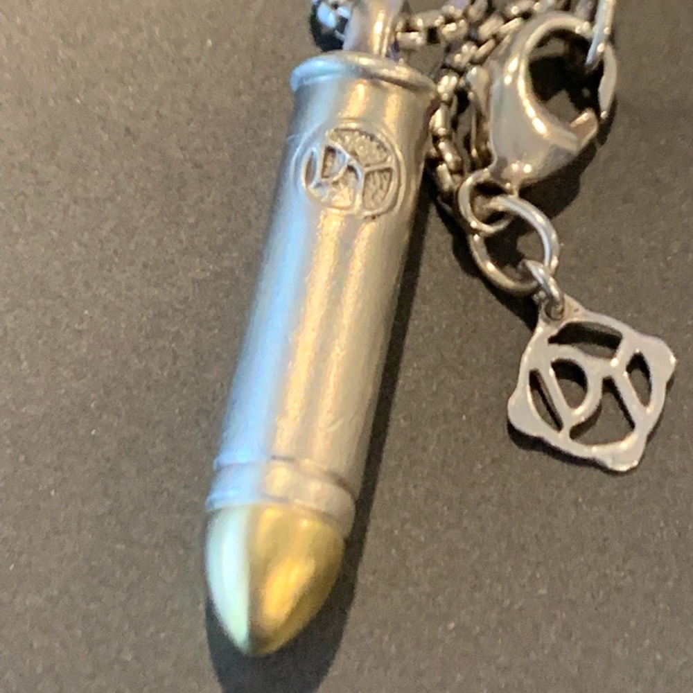 David Yurman 18KGold SS Bullet Pendant wBox Chain